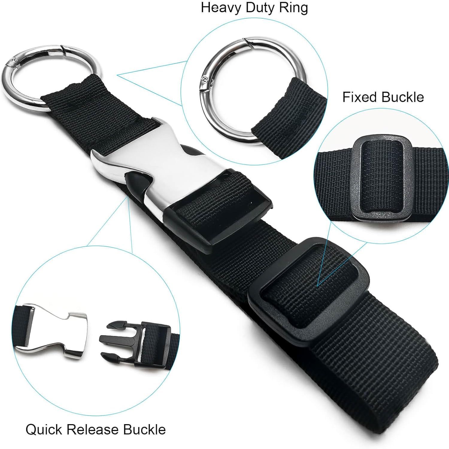 Add a Bag Luggage Straps Jacket Gripper Luggage Straps Baggage Suitcase for Travel Belt Luggage with Buckle Adjustable Luggage Accessories(Black) - Image 2