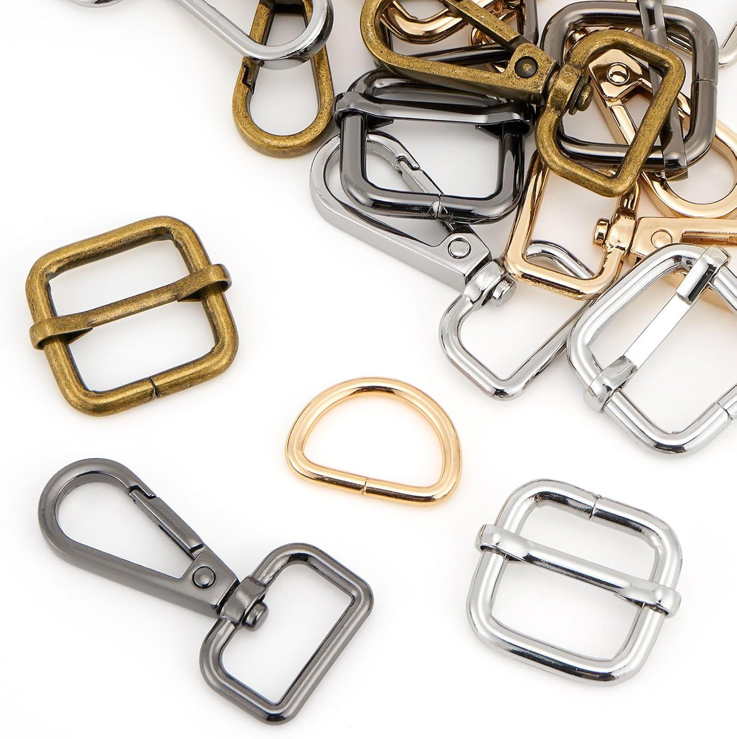 Purse Hardware Heavy Duty Swivel Snap Hooks D Rings and Slide Buckles for Bag Making Handbag Craft - Image 4