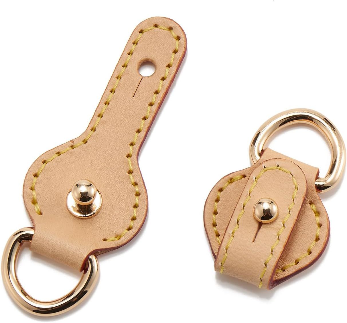 2Pcs Vachetta Leather D Rings for Purse,Undamaged D Rings Connector Purse Making Supplies - Image 1