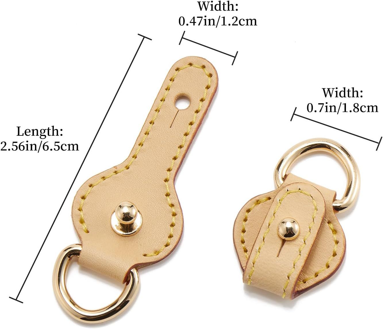 2Pcs Vachetta Leather D Rings for Purse,Undamaged D Rings Connector Purse Making Supplies - Image 2