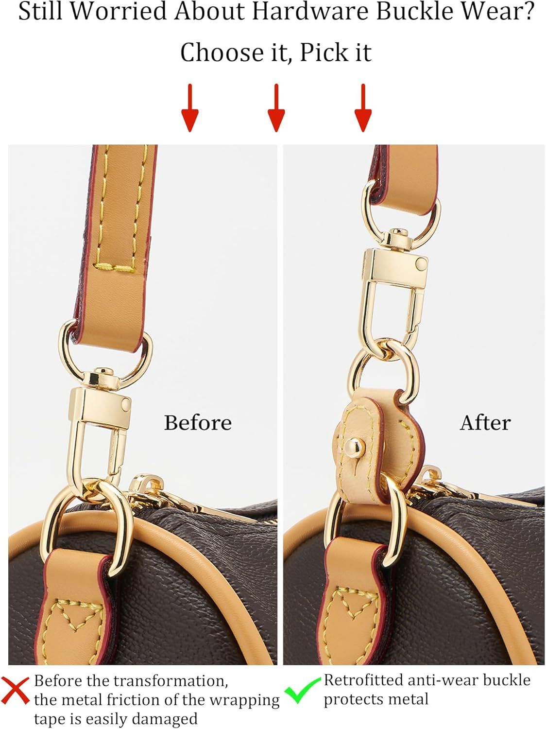 2Pcs Vachetta Leather D Rings for Purse,Undamaged D Rings Connector Purse Making Supplies - Image 4