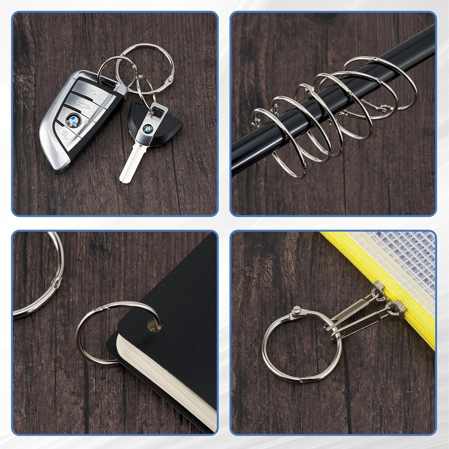 Loose Leaf Binder Rings 1Inch(12 Pack) Office Metal Book Ring,Nickel Plated Steel Key Rings for School Home or Office,Sliver - Image 6