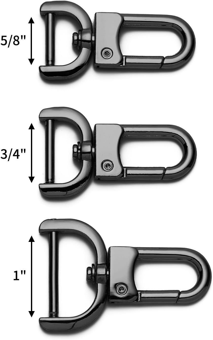 4pcs Detachable Snap Hook Swivel Clasp with Screw Bag Purse Strap Hardware Replacement,Gunmetal1 - Image 2
