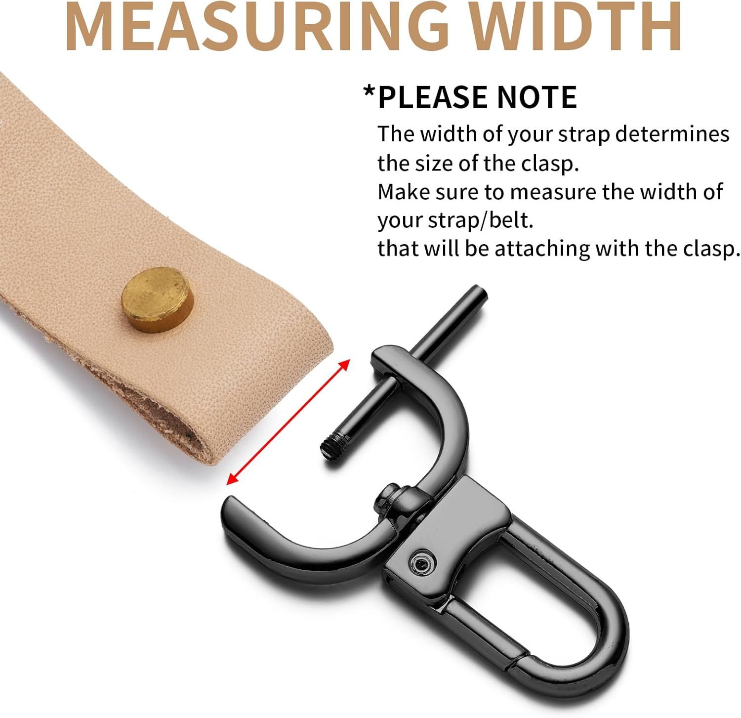 4pcs Detachable Snap Hook Swivel Clasp with Screw Bag Purse Strap Hardware Replacement,Gunmetal1 - Image 3