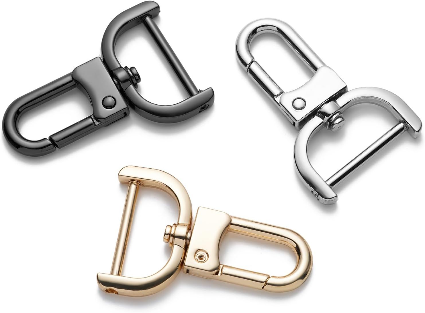 4pcs Detachable Snap Hook Swivel Clasp with Screw Bag Purse Strap Hardware Replacement,Gunmetal1 - Image 5