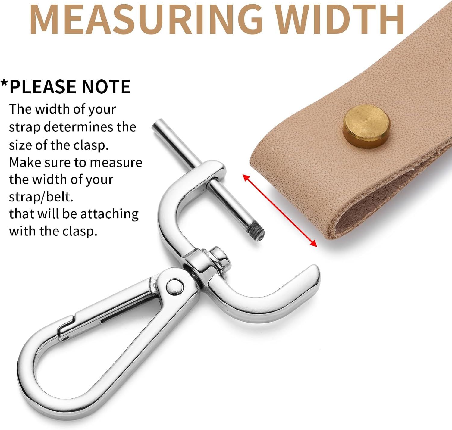 4pcs Detachable Snap Hook Swivel Clasp with Screw Bag Leather Strap Hardware Replacement,Silver5/8 - Image 4