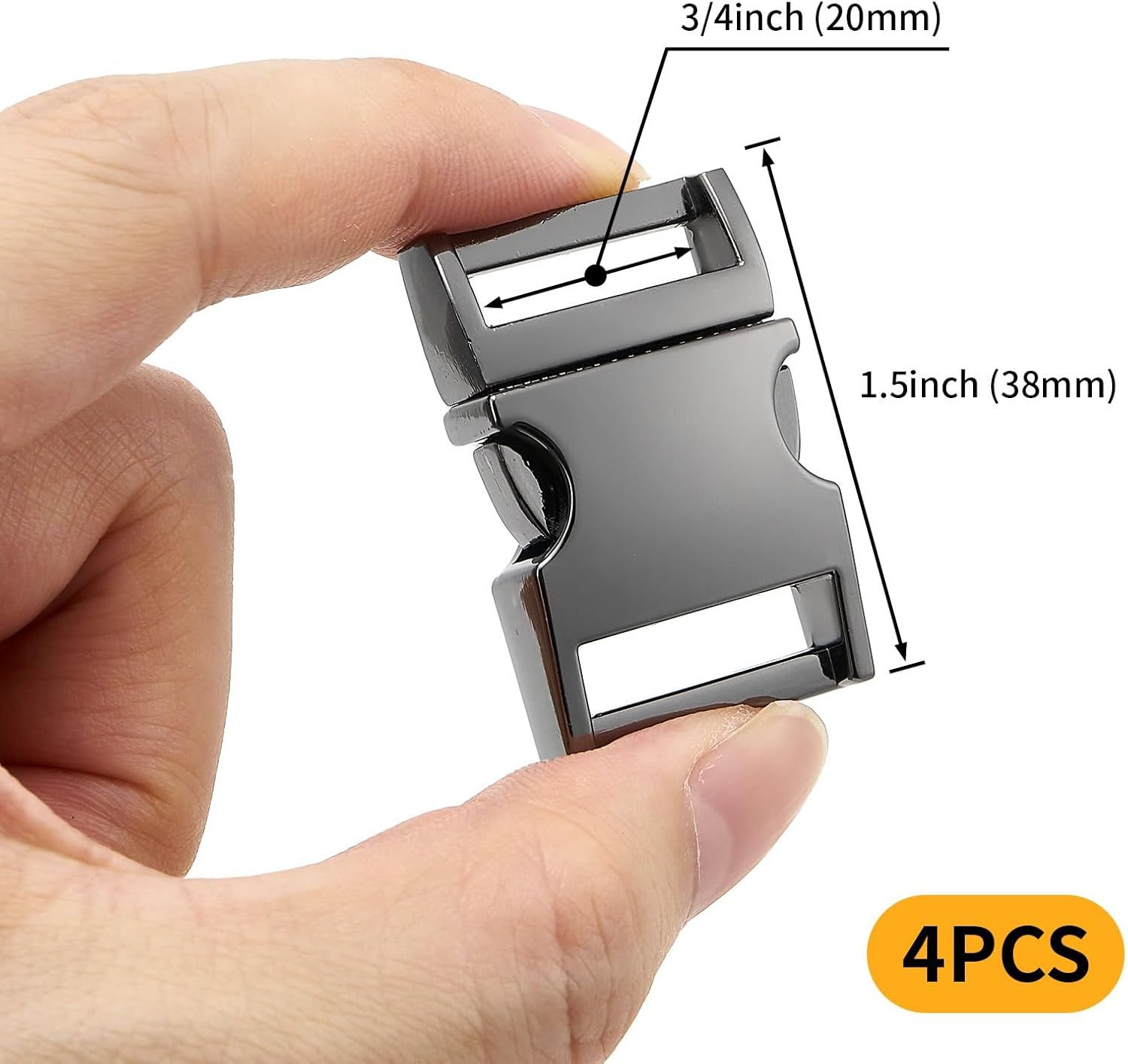 4Pcs Metal Side Release Buckle Clips for Straps Webbing Paracord Bracelet Dog Collar Backpack Belt - Image 3