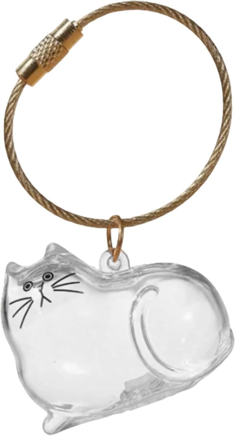 Cat Pet Keepsake Funeral Supplies: DIY Pet Fur Memory Capsule, Memorial Keychain for Cats, Transparent Transparent Material Pets Fur Keepsake, Self-Fill cat Memorial Gift for Pets Lovers (No.2) - Image 1