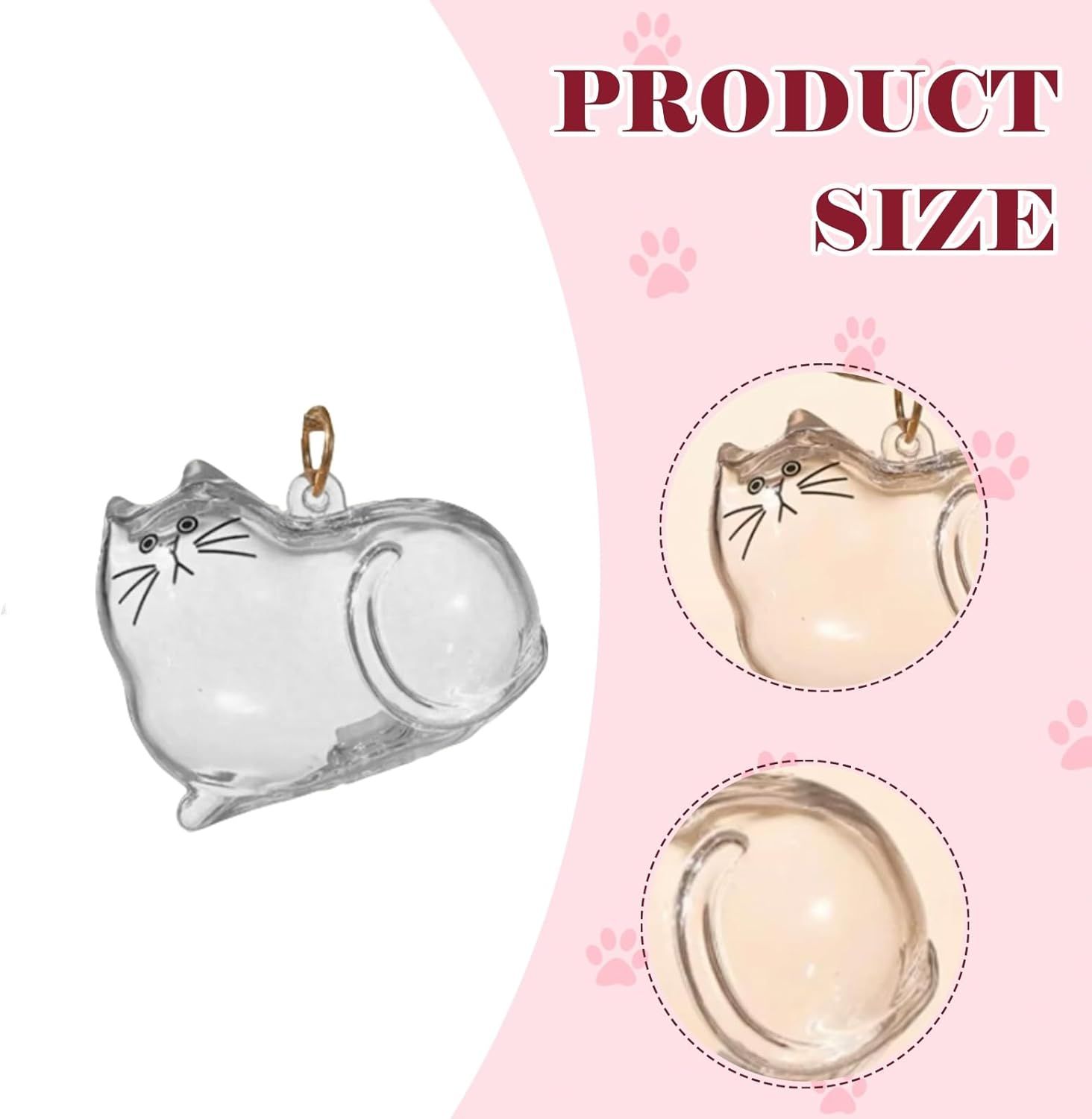 Cat Pet Keepsake Funeral Supplies: DIY Pet Fur Memory Capsule, Memorial Keychain for Cats, Transparent Transparent Material Pets Fur Keepsake, Self-Fill cat Memorial Gift for Pets Lovers (No.2) - Image 2