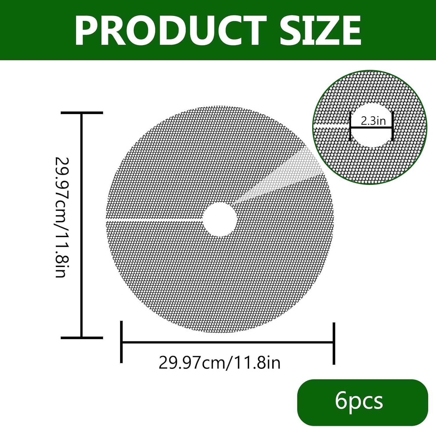 Plant Pot Cover Soil Blocker Mesh Mat Plant Protector from Cats Indoor Animals Flexible Cuttable Plant Covers with Pins Breathable Garden Plant Cover for Digging Spills 6 Pack 30cm - Image 2