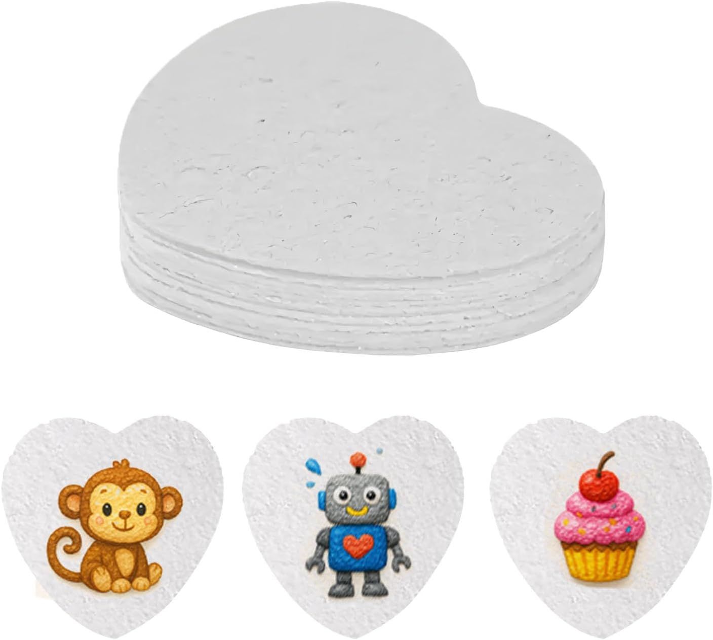 Magic Puffy Paint Foam Texture Paper – 12 Heart-Shaped 3D Foam Texture Sheets for DIY Puffy Paint Crafts and Kids Art Projects - Image 1