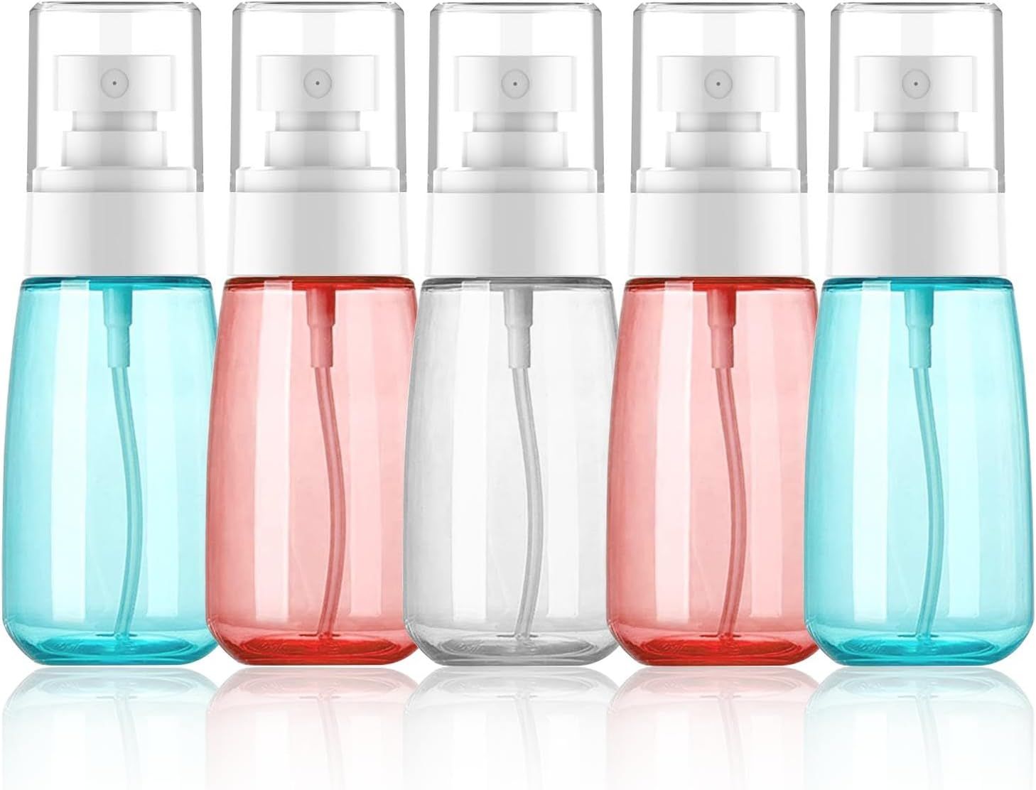 2 oz Travel Spray Bottles TSA Approved，Leak Proof Travel Size Mini Small Fine Mist Spray Bottle 2 oz for Face Hair (5 Pack) - Image 1