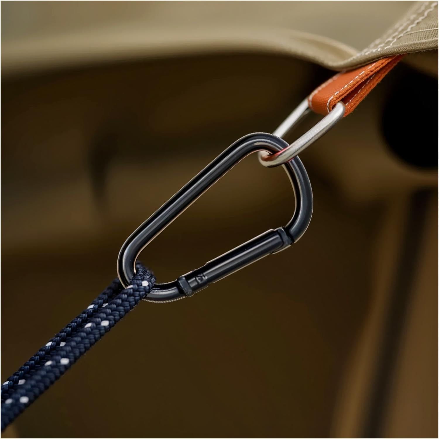Black Carabiner Clip, Includes Mini 2 Inch Carbineers, Small 2.3
