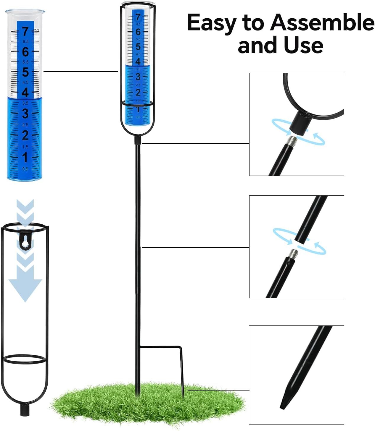 Rain Gauge Outdoor for Yard, Heavy Duty Rain Guage Gage Freeze Proof Best Rated, Large Plastic Water Gauge with Floating Duck and Ball, Playful & Accurate - Image 1