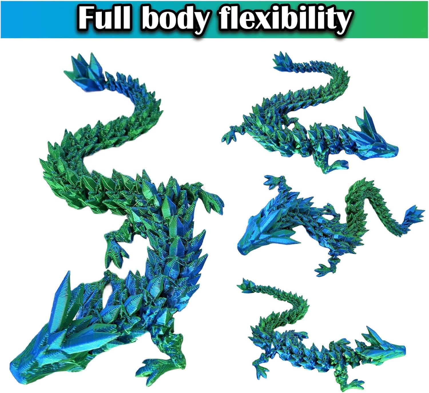 3D Printed Dragon Egg, 3D Printed Articulated Dragon Eggs with Dragon Inside, Crystal Dragon Fidget Toy, Adults Fidget Toys, Mystery Dragon Egg for Autism and ADHD（Laser Green） - Image 4