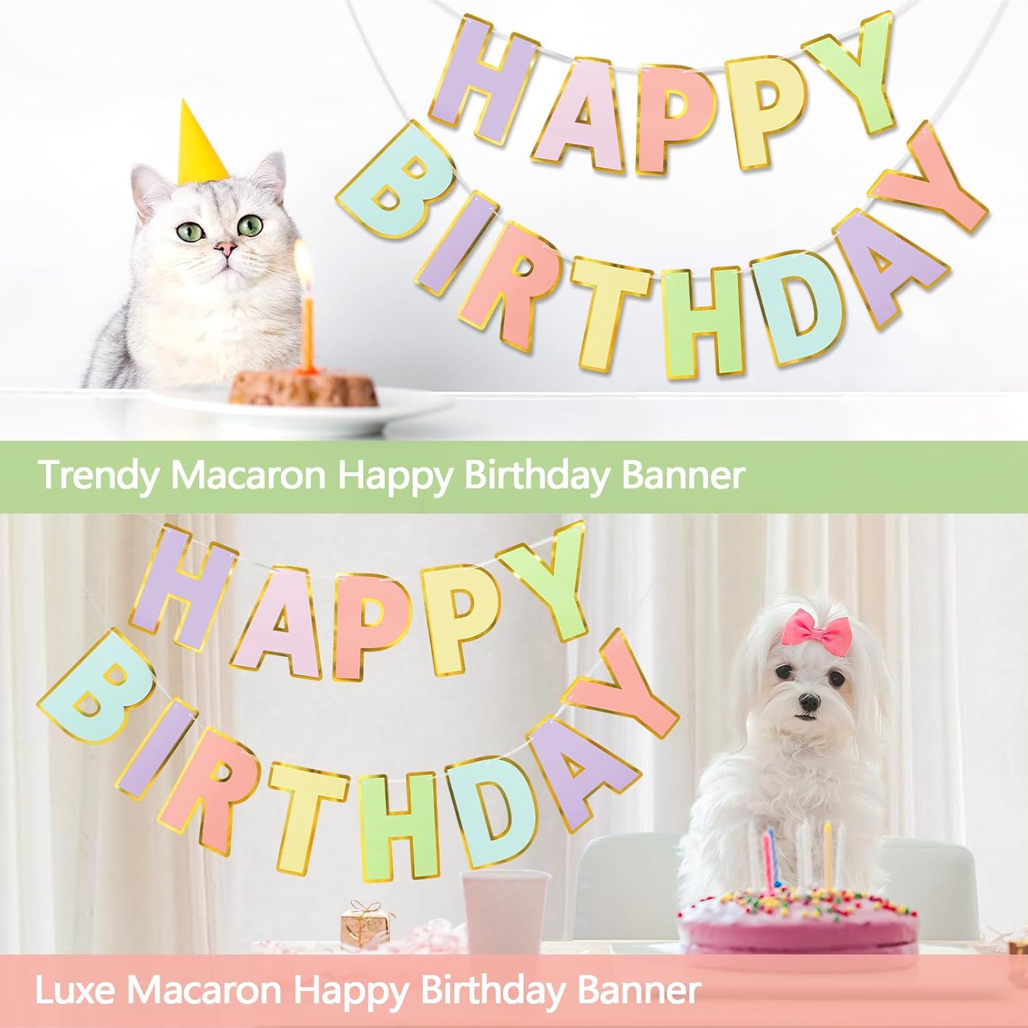 Happy Birthday Banner - 9ft Pre-Strung Happy Birthday Sign for Women, Men, Girls, Boys - No DIY Birthday Decorations & Party Supplies(Macaron) - Image 7