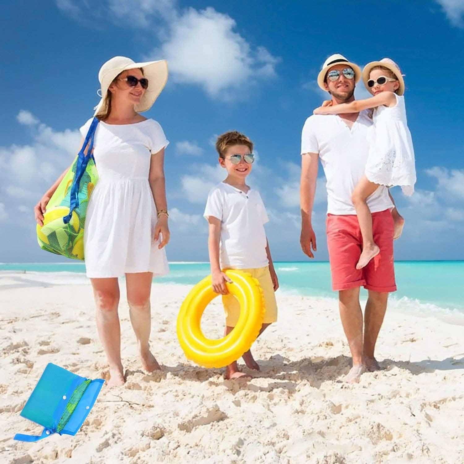 Mesh Extra Large Beach Bags and Totes - Holds Toys, Towels, Sand Away - For Children's Toys, Market, Grocery, Picnic - Image 3