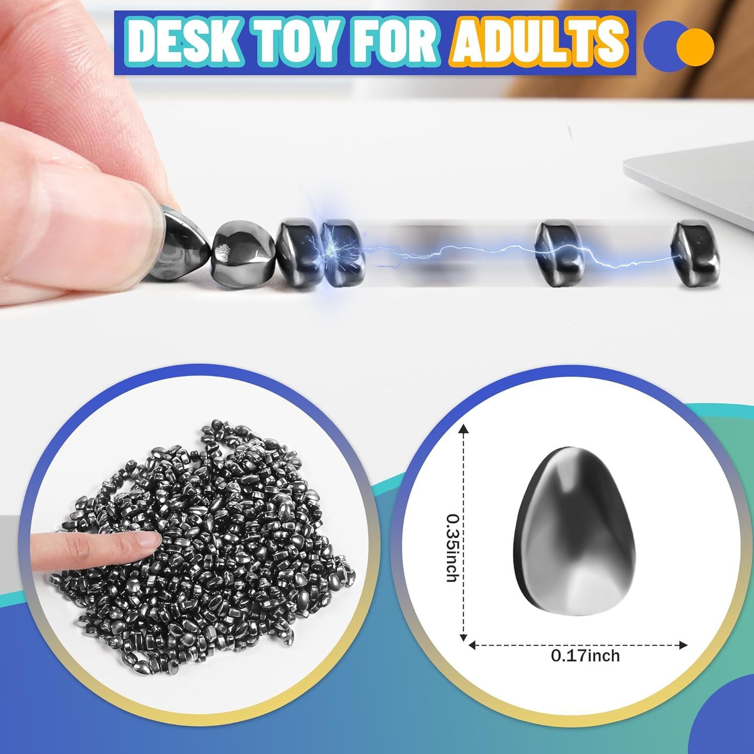 Fidget Toy for Adults Cool Gadgets Gifts for Teen Boys Girls 300pc Office Desk Stuff for Mens ADHD Tools Sensory Autism Stress Anxiety Fidgets Beads Balls Ferrite Putty Stones Easter Basket Stuffer - Image 6