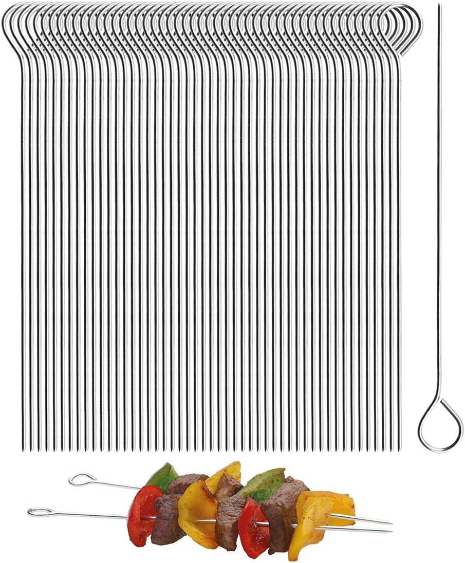 5.9 Inch Stainless Steel Skewer Grilling Shish Kebob,Cocktail Sticks,Reusable Martini Glass Picks 50pcs - Image 1