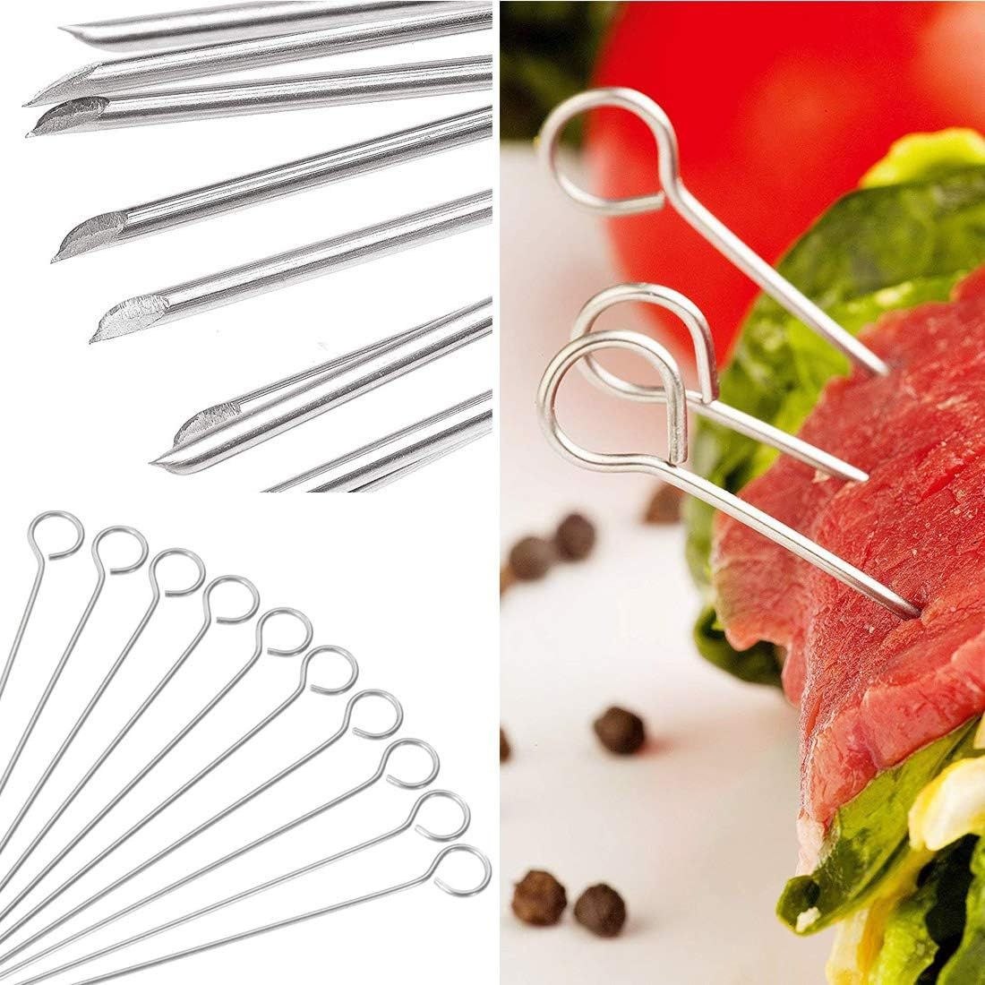 5.9 Inch Stainless Steel Skewer Grilling Shish Kebob,Cocktail Sticks,Reusable Martini Glass Picks 50pcs - Image 4