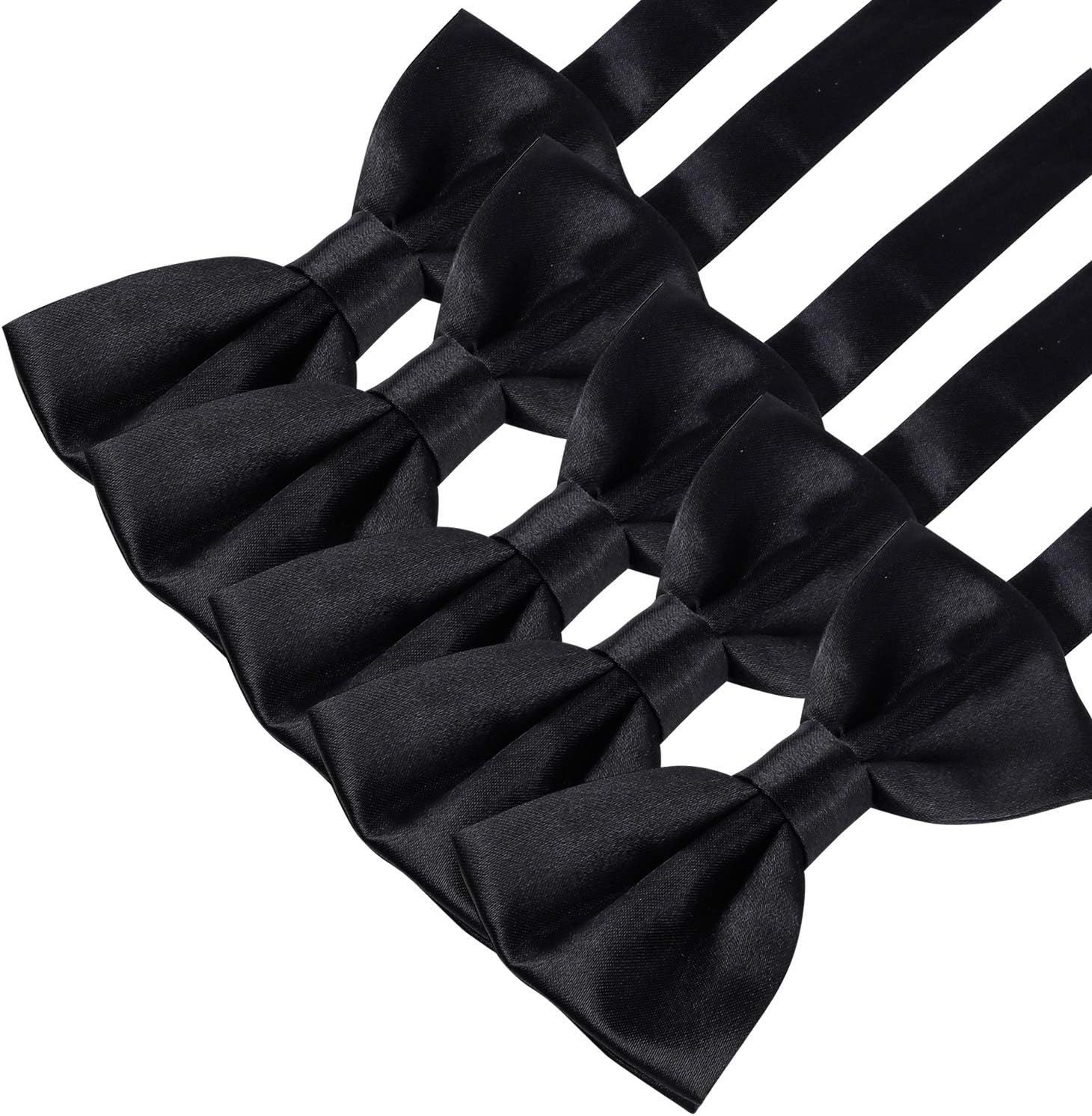 10 Pcs Elegant black Pre-tied Bow ties Formal Tuxedo Bowtie Set with Adjustable Neck Band,Gift Idea For Men And Boys - Image 3