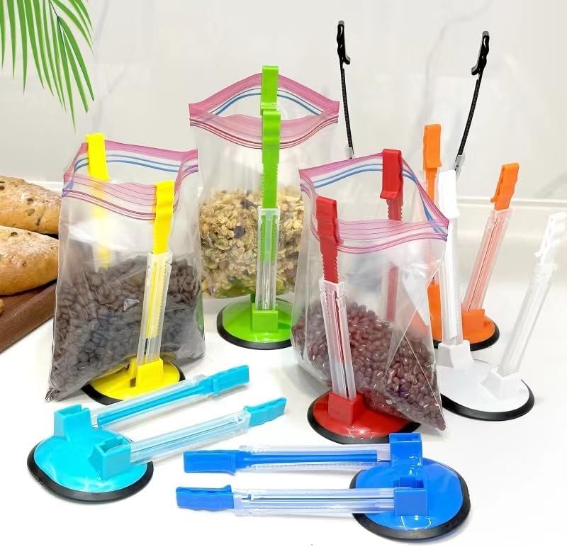 Baggy Rack -（8 colors）,Food Storage Bags Clip, For Food Prep Bag/Plastic Freezer Bag/Ziploc Bag Holder Stand,Meal Planning/prep Bag Holders. - Image 6