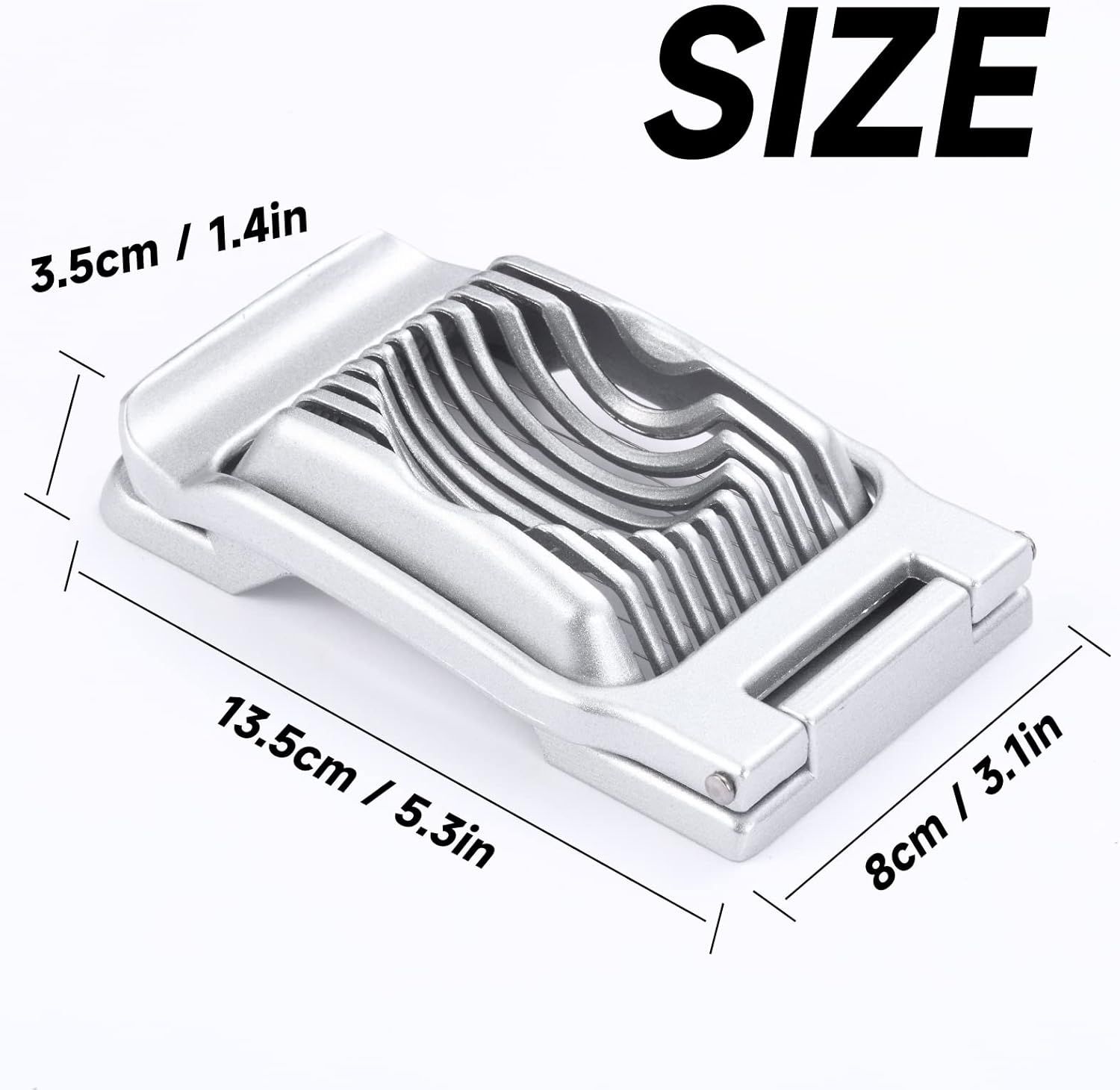 2 Packs Egg Slicer,Strawberry Slicers, Stainless Steel Wire Egg Slicer for Hard Boiled Eggs, Heavy Duty Aluminum Base Metal Egg Cutter for Egg Strawberry Soft Fruit & Food, Dishwasher Safe - Image 2