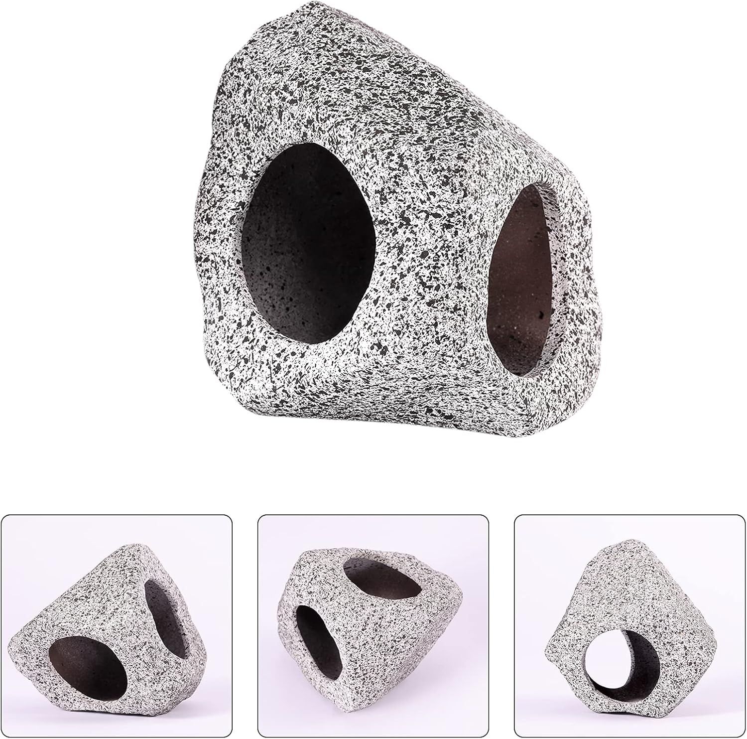 3 Pieces Rock Aquarium Decorations, Stackable Cave Aquarium Decor, Betta Fish Tank Accessories Hideout Hidden Stones Ornaments, Fish Rock House Hideaway Tunnel Fish Cave for Aquarium Shrimp Cichlid - Image 3