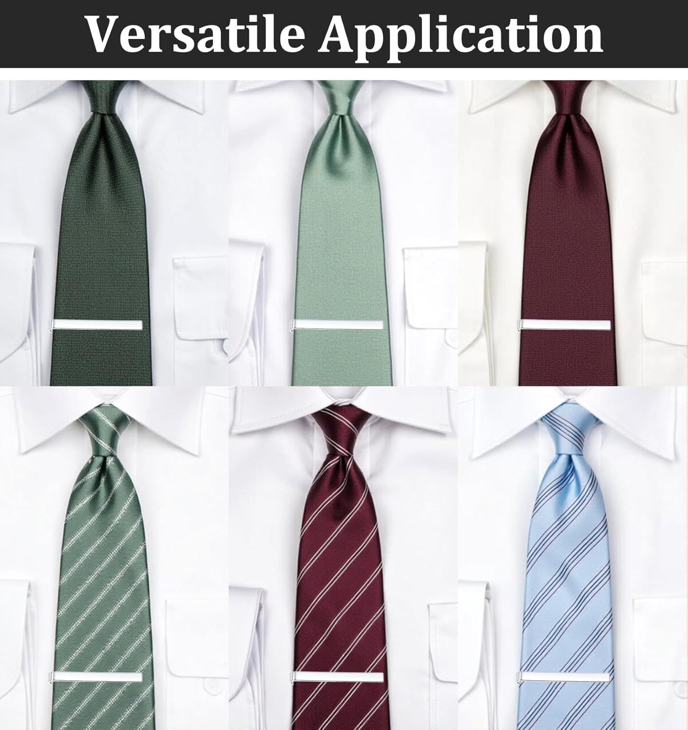 3 Pack Silver Tie Clips for Men, Classic Tie Clips for Men Silver with Adjustable Clasp Ideal for Professional Office Wear and Formal Events - Image 7