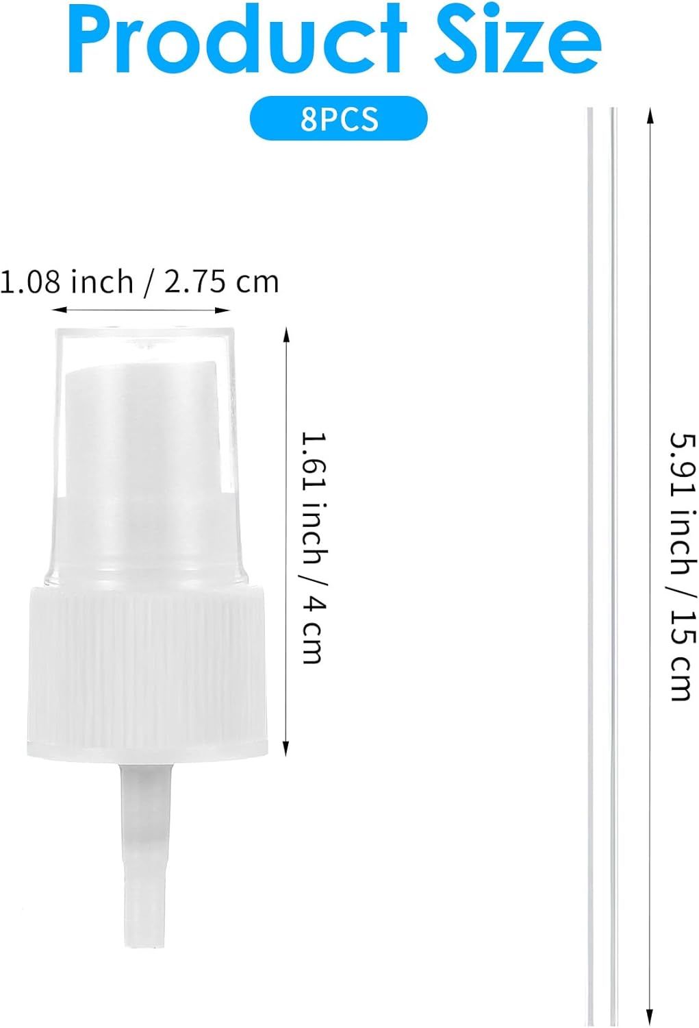 8 Pcs Spray Cap for Glycolic Acid, Spray Tops for Toner Bottles (White) - Image 2
