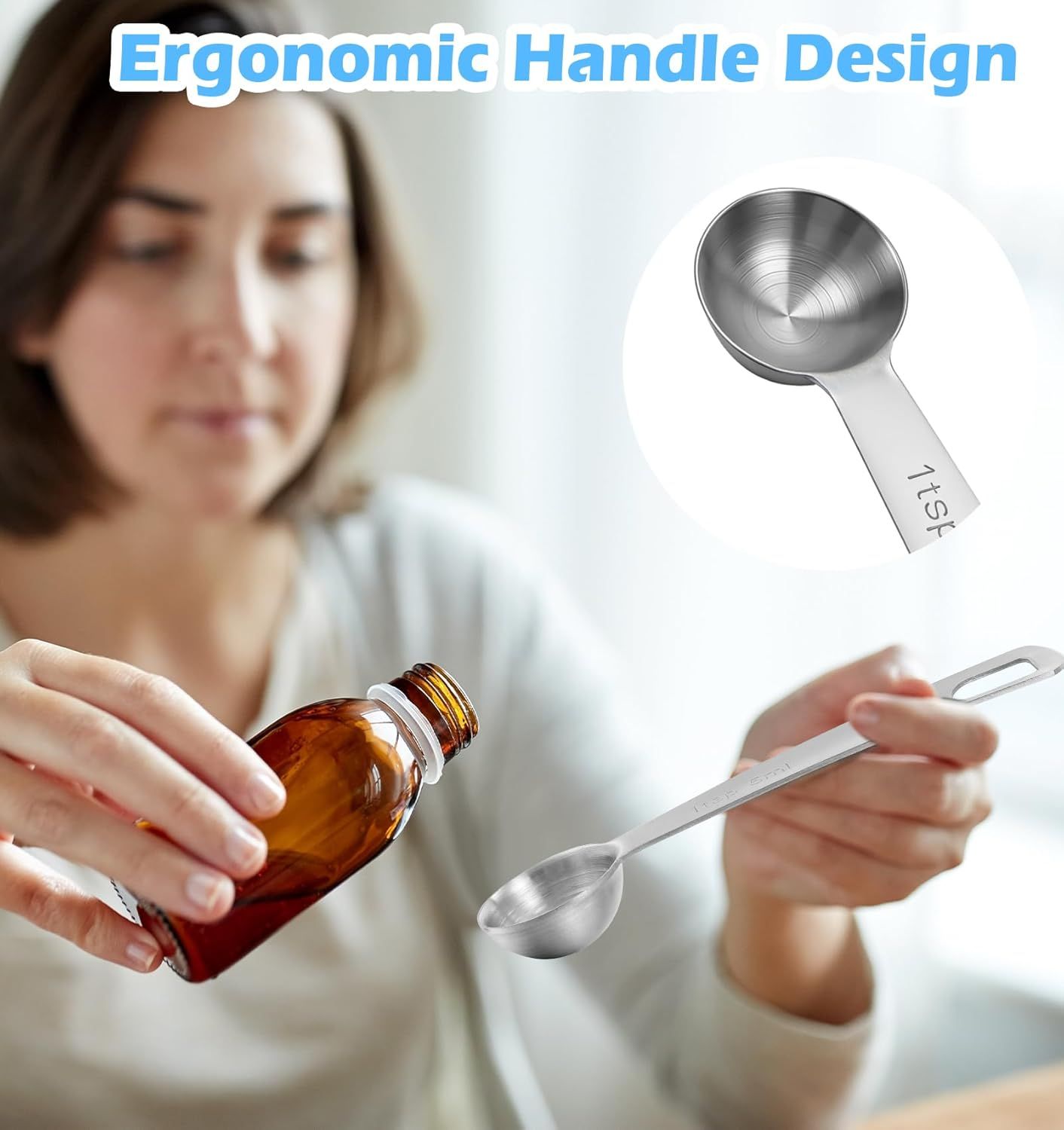 1 Teaspoon Measuring Spoons, 3Pcs Stainless Steel Short Design Kitchen Tools for Precise Cooking, Baking and Spices Measurement, 5ml - Image 5