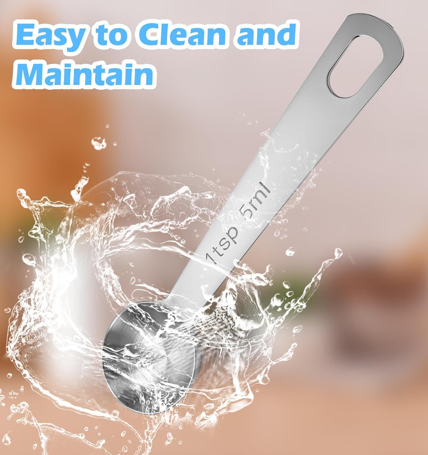 1 Teaspoon Measuring Spoons, 3Pcs Stainless Steel Short Design Kitchen Tools for Precise Cooking, Baking and Spices Measurement, 5ml - Image 6