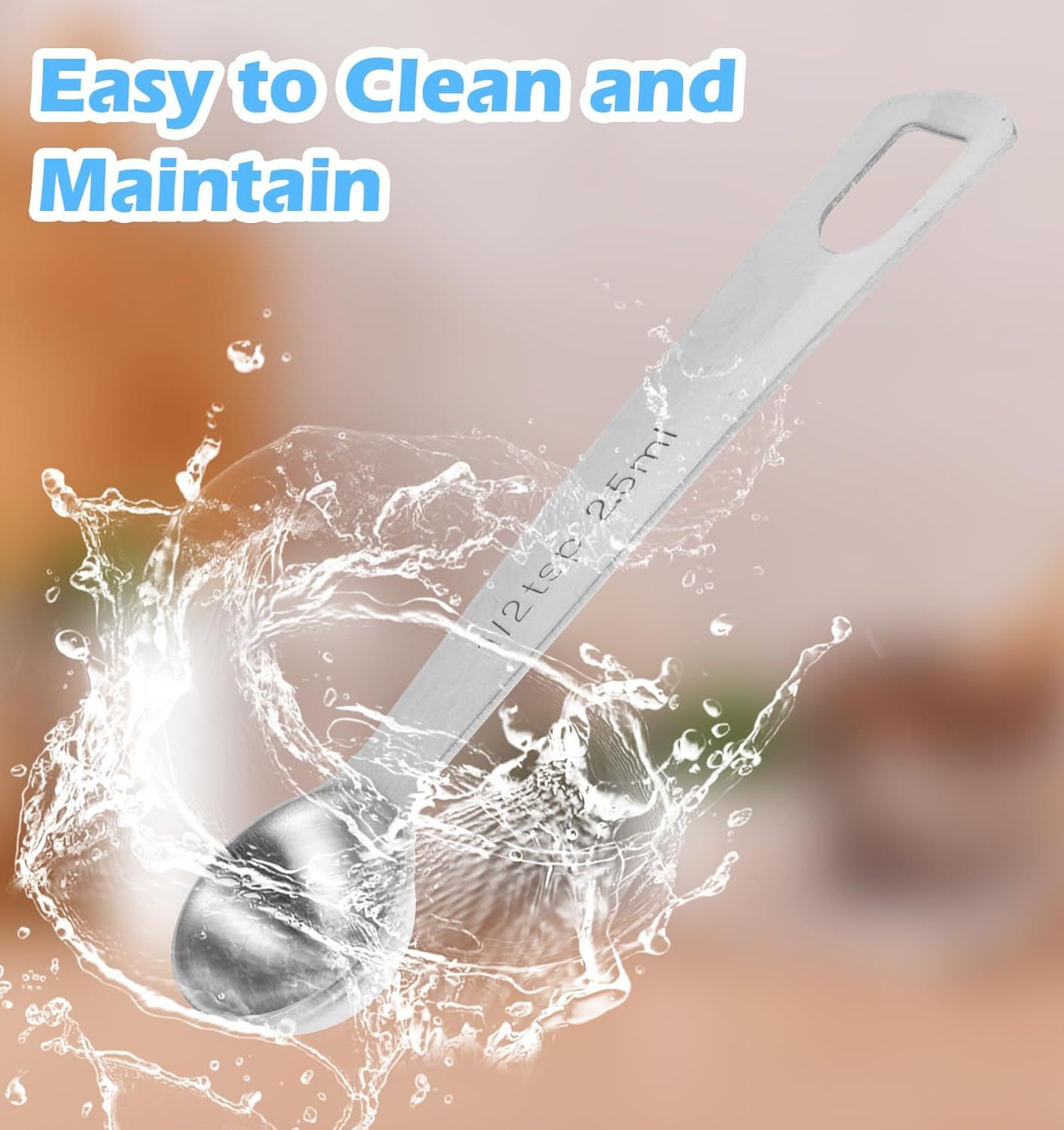 1/2 Teaspoon Measuring Spoons, 3Pcs Stainless Steel Short Design Kitchen Tools for Precise Cooking Baking Spices Measurement, 2.5ml - Image 6