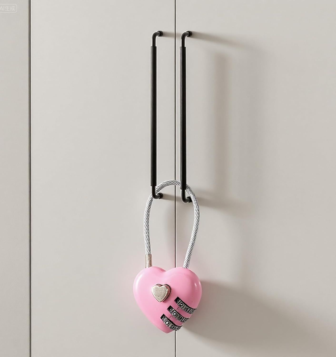 Pink Locker Lock, 3Pcs Heart Shaped Lock, Heart Locks for Suitcase & Locker (3 Colors) - Image 2
