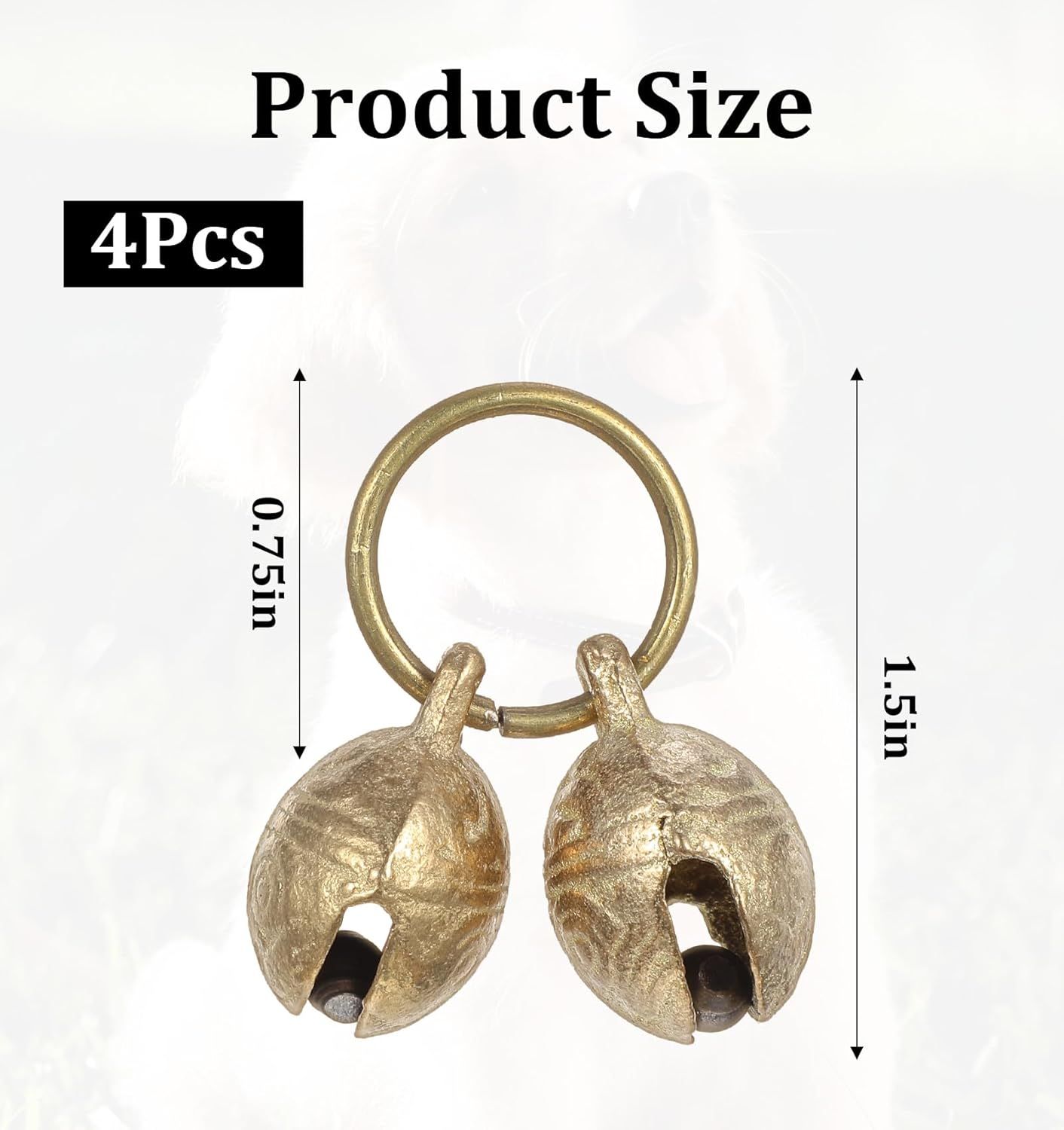 4Pcs Extra Loud Bell for Cat Dog Collar, Extra Loud Jingle Pet Bell for Cat Dog Tracking Bells to Go Outside Tracking Perfect for Safety & Identification, Copper 1.5 Inch - Image 2