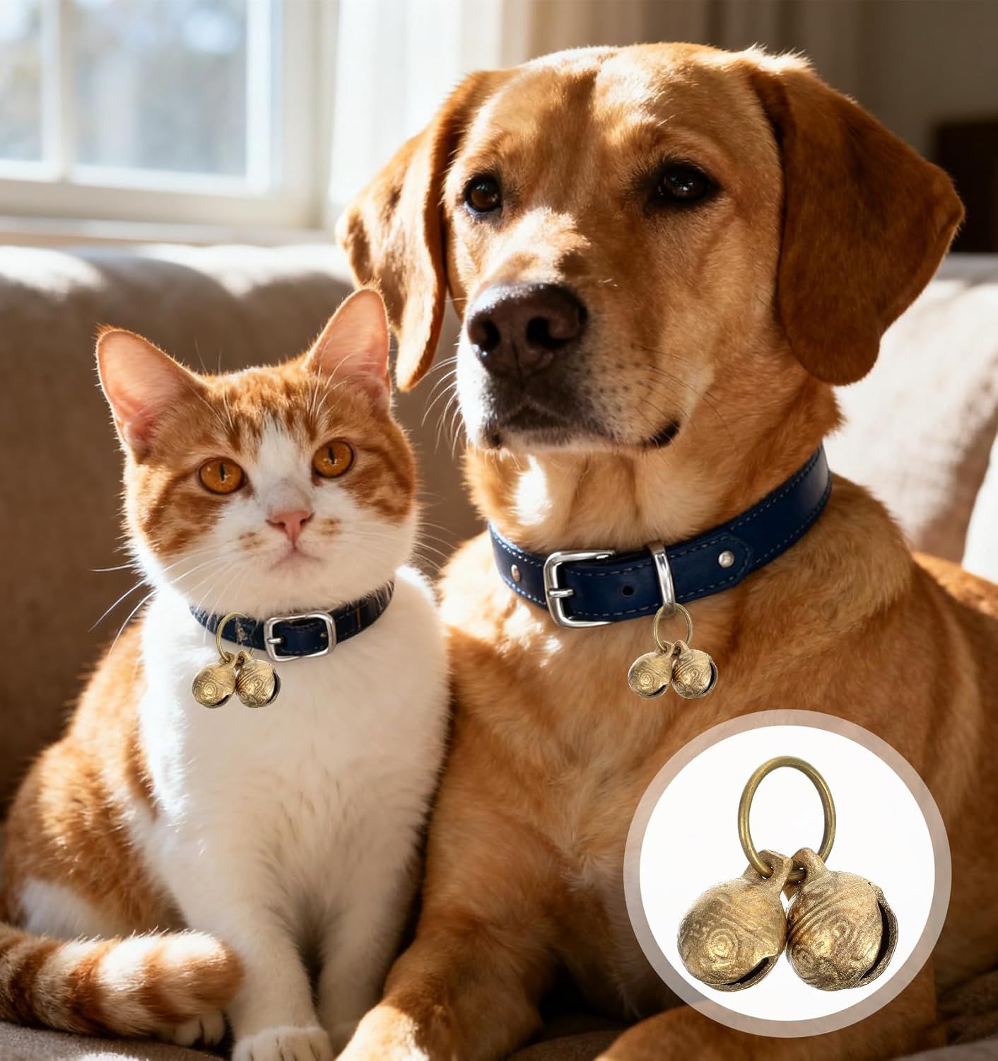 4Pcs Extra Loud Bell for Cat Dog Collar, Extra Loud Jingle Pet Bell for Cat Dog Tracking Bells to Go Outside Tracking Perfect for Safety & Identification, Copper 1.5 Inch - Image 5