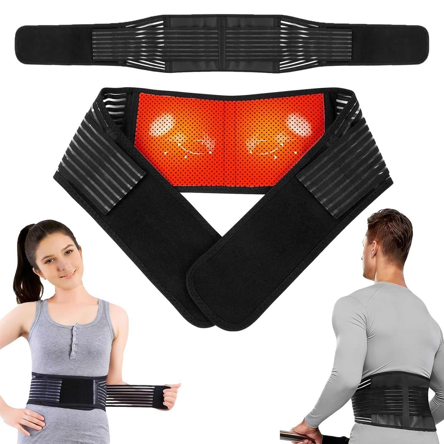 Back Support with Magnet, Tourmaline Magnetic Back Braces for Lower Back Pain Relief, Self Heating & Soothing Waist Band, Lumbar Support Belt for Herniated Disc/Sciatica (Medium) - Image 1
