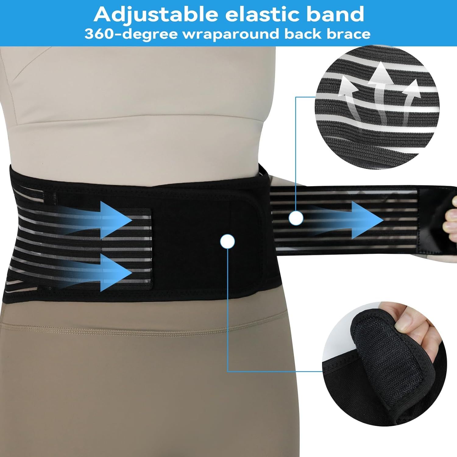 Back Support with Magnet, Tourmaline Magnetic Back Braces for Lower Back Pain Relief, Self Heating & Soothing Waist Band, Lumbar Support Belt for Herniated Disc/Sciatica (Medium) - Image 2
