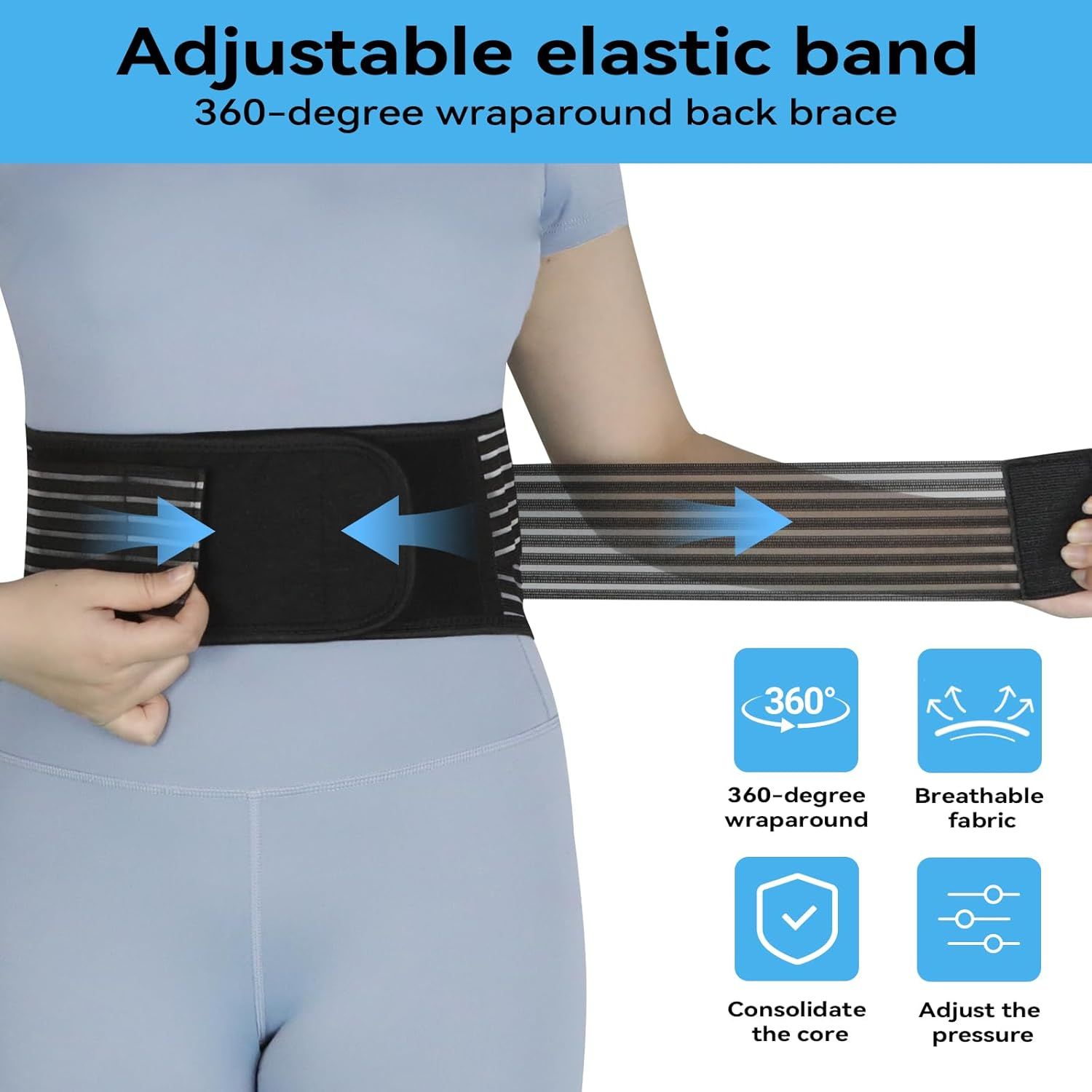Back Support with Magnet, Tourmaline Magnetic Back Braces for Lower Back Pain Relief, Self Heating & Soothing Waist Band, Lumbar Support Belt for Herniated Disc/Sciatica (Medium) - Image 8
