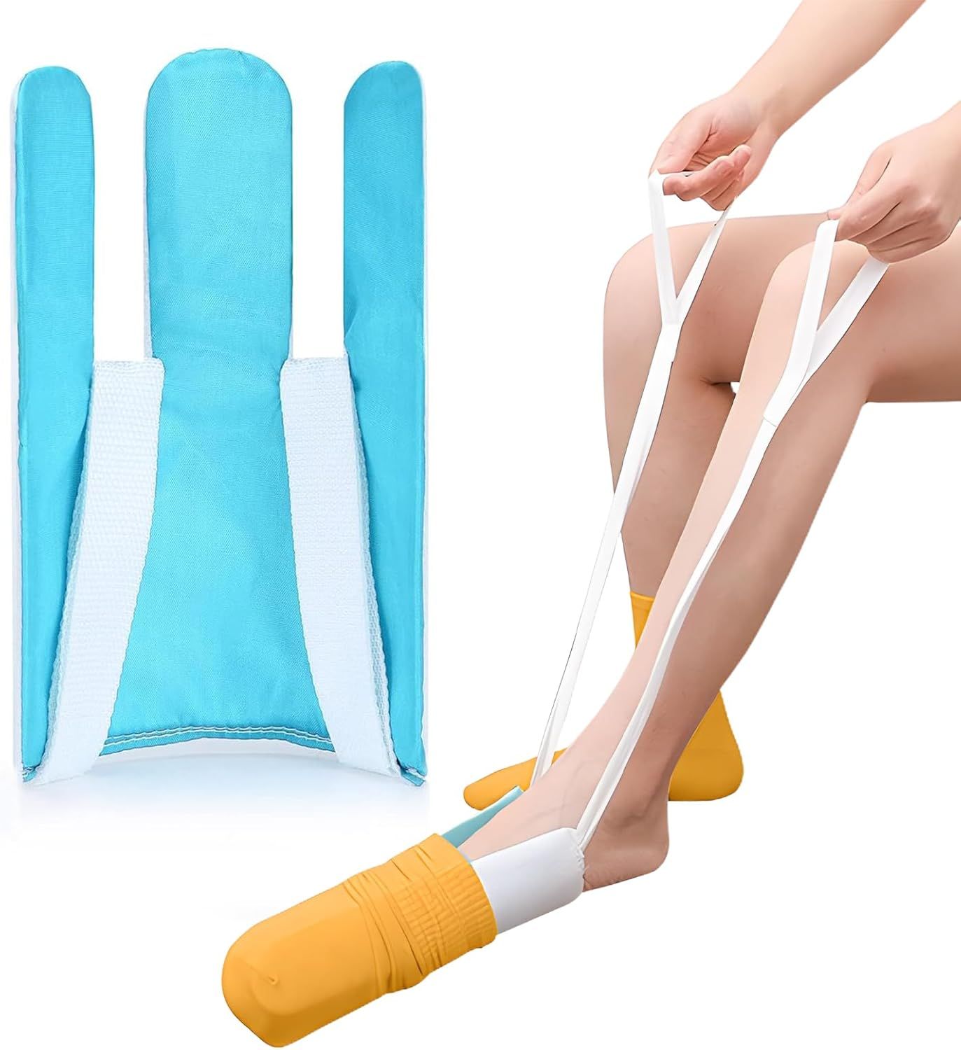 Sock Aid Device for Seniors, Sock Aids for Putting and Off Socks, Sock Helper for Pregnant Women and Disability, Easy On and Off Stocking Slider, Handicapped Avoid Bending Sock Assistant Device - Image 1