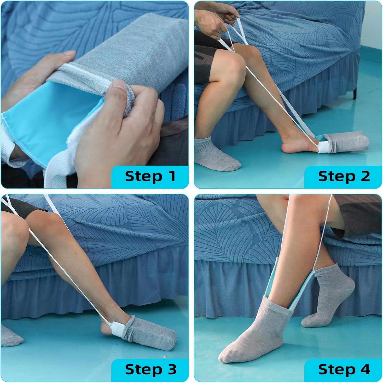 Sock Aid Device for Seniors, Sock Aids for Putting and Off Socks, Sock Helper for Pregnant Women and Disability, Easy On and Off Stocking Slider, Handicapped Avoid Bending Sock Assistant Device - Image 7