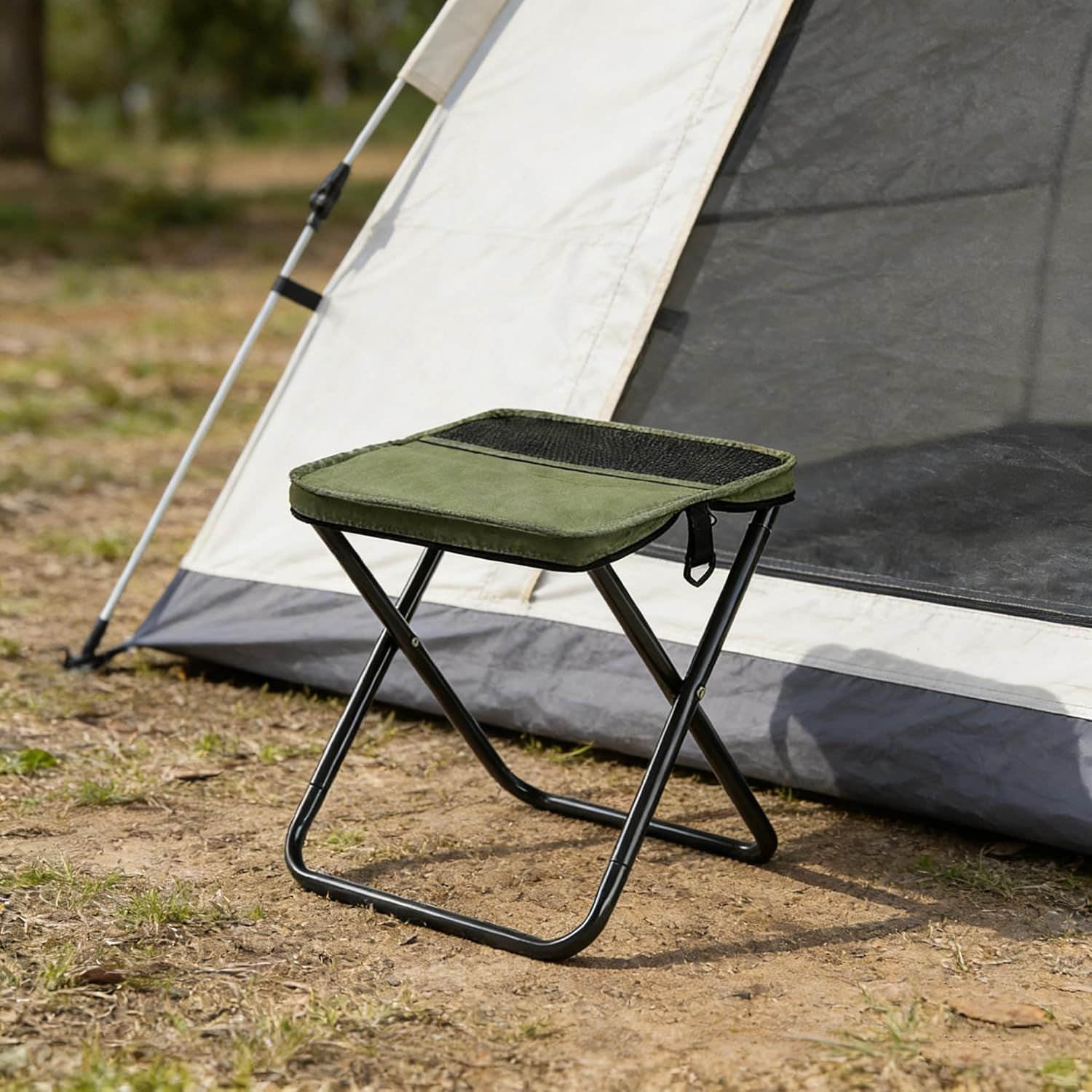 Outdoor Backpack Folding Stool, Pencil Case Stool, Portable Lightweight Camping Gear, Sports Folding Chair, Handbag Stool（Crossbody Bag Stool | Black） - Image 2