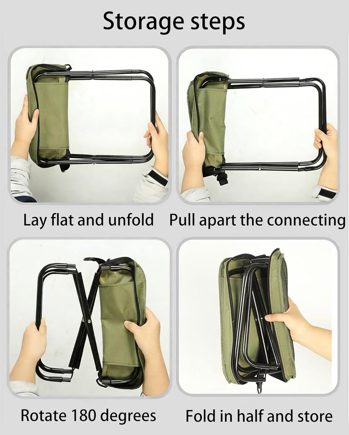 Outdoor Backpack Folding Stool, Pencil Case Stool, Portable Lightweight Camping Gear, Sports Folding Chair, Handbag Stool（Crossbody Bag Stool | Black） - Image 7