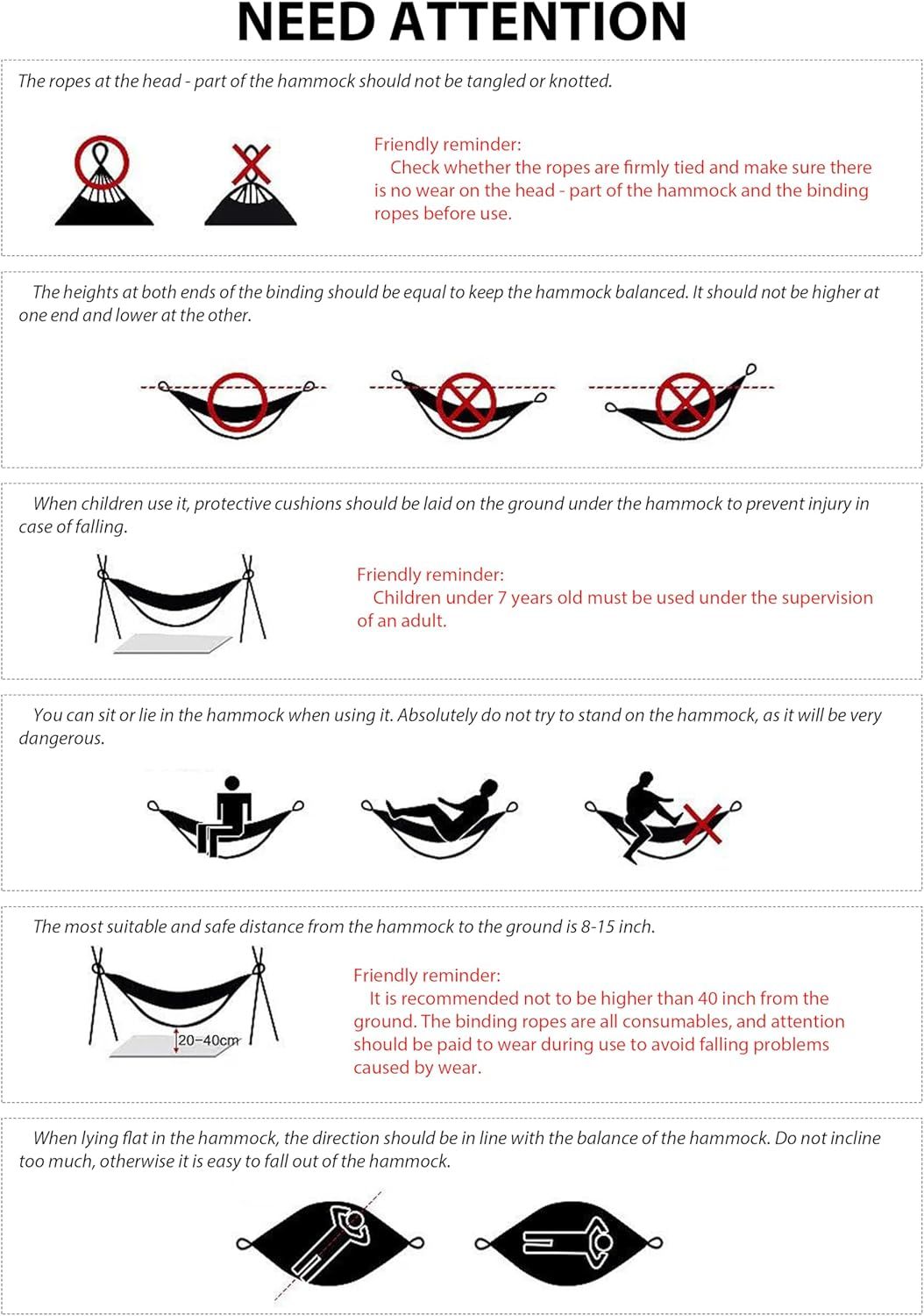 Portable Camping Hammock Lightweight Fabric Hammock for Backpacking, Beach, Patio, Backyard, Outdoor (Red) - Image 7