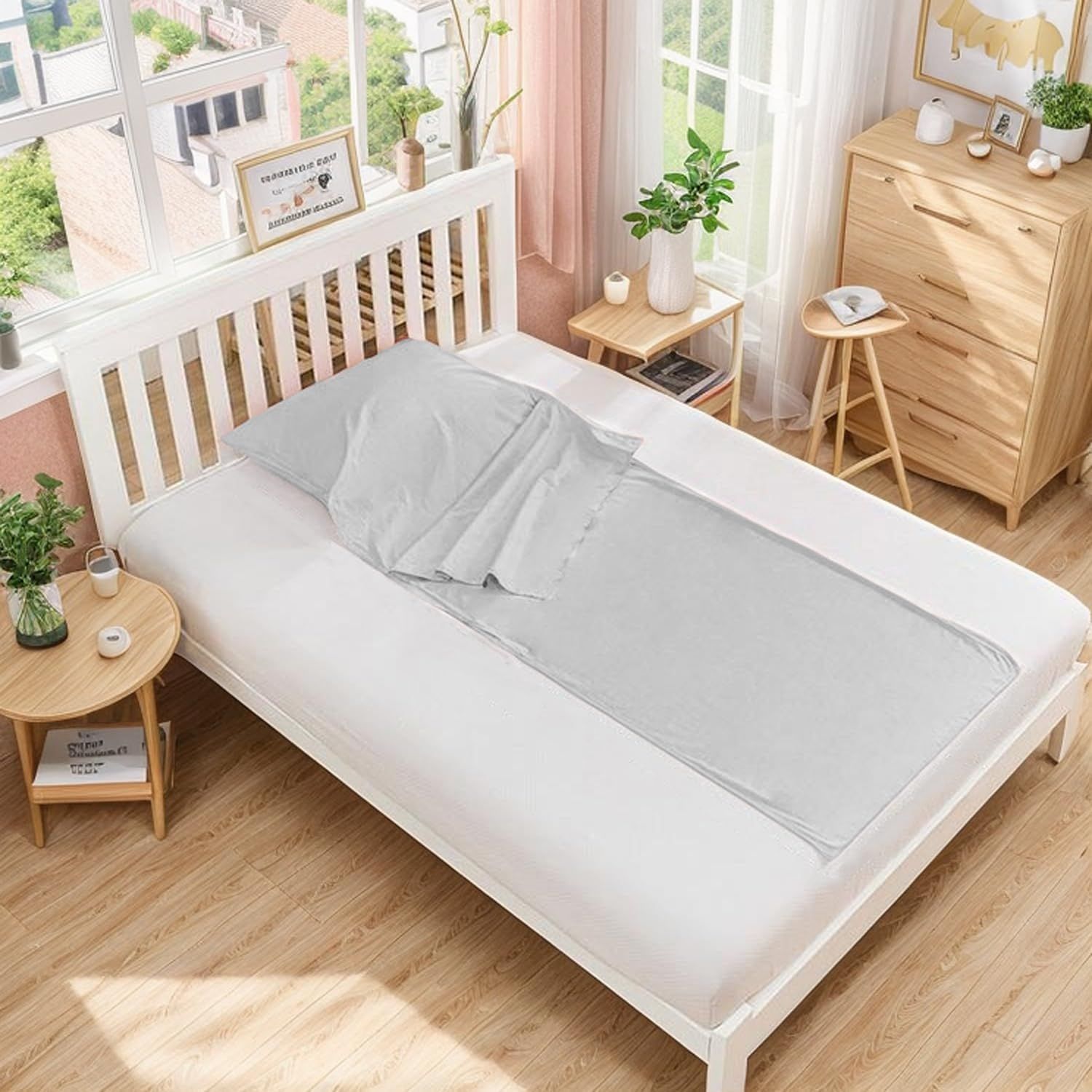 Sleeping Bag Liner Adult Sleep Sack Lightweight Portable Travel Sheets for Hotel Double Sleeping Bag Liners for Camping Backpacking Hotels - Image 3