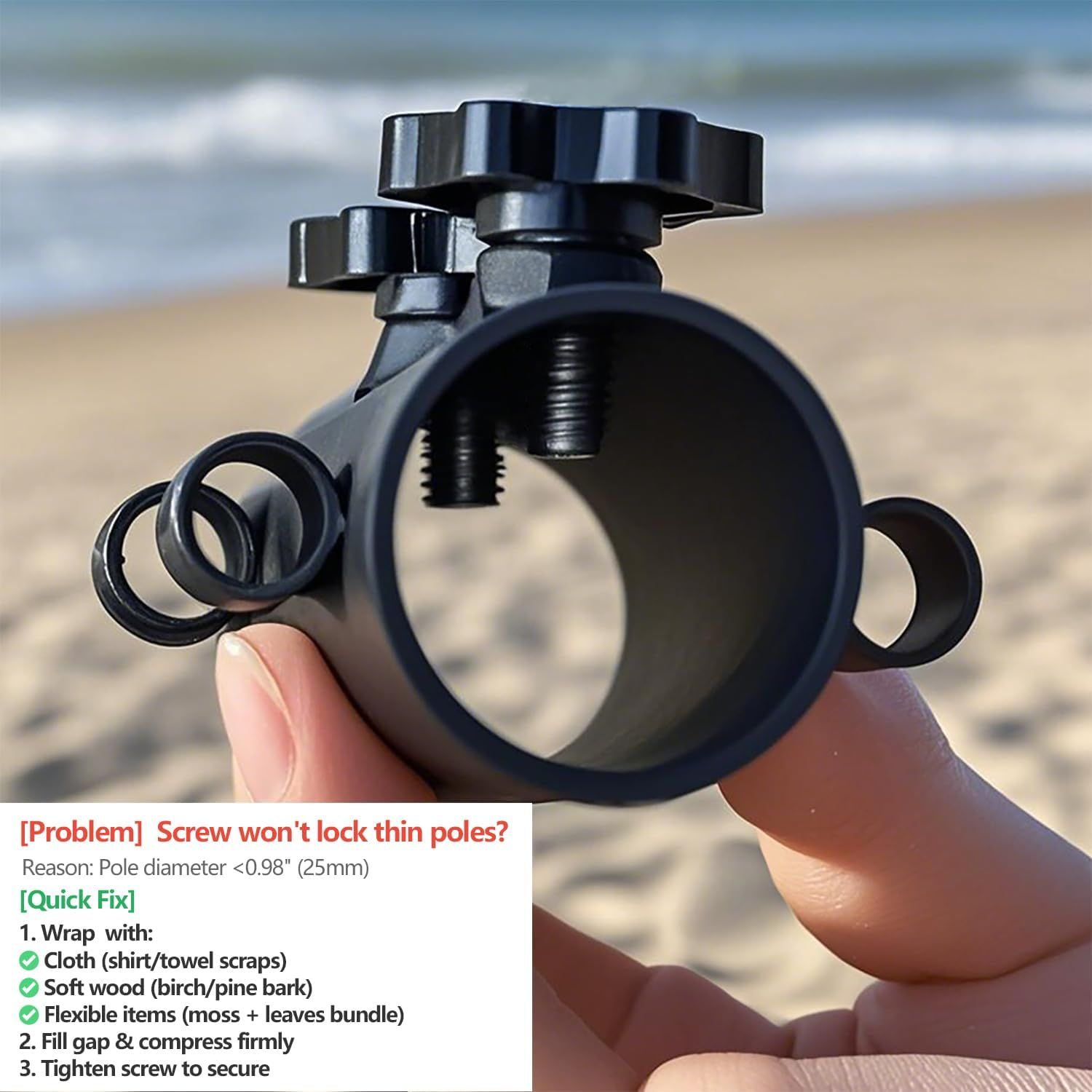 Portable Tent Holder Camping Tent Pole Holder Comes with 4 Ground Nails Tent Fixed Tube Pole Stand for Camping Fishing Hiking - Image 5