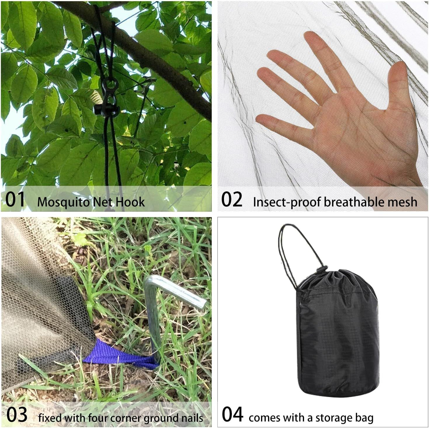 Camping Mosquito Net Compact Ultralight No-See-Um Breathable Mesh Bugnet Mosquito Netting Fits Sleeping Bags, Tent (Green) - Image 4