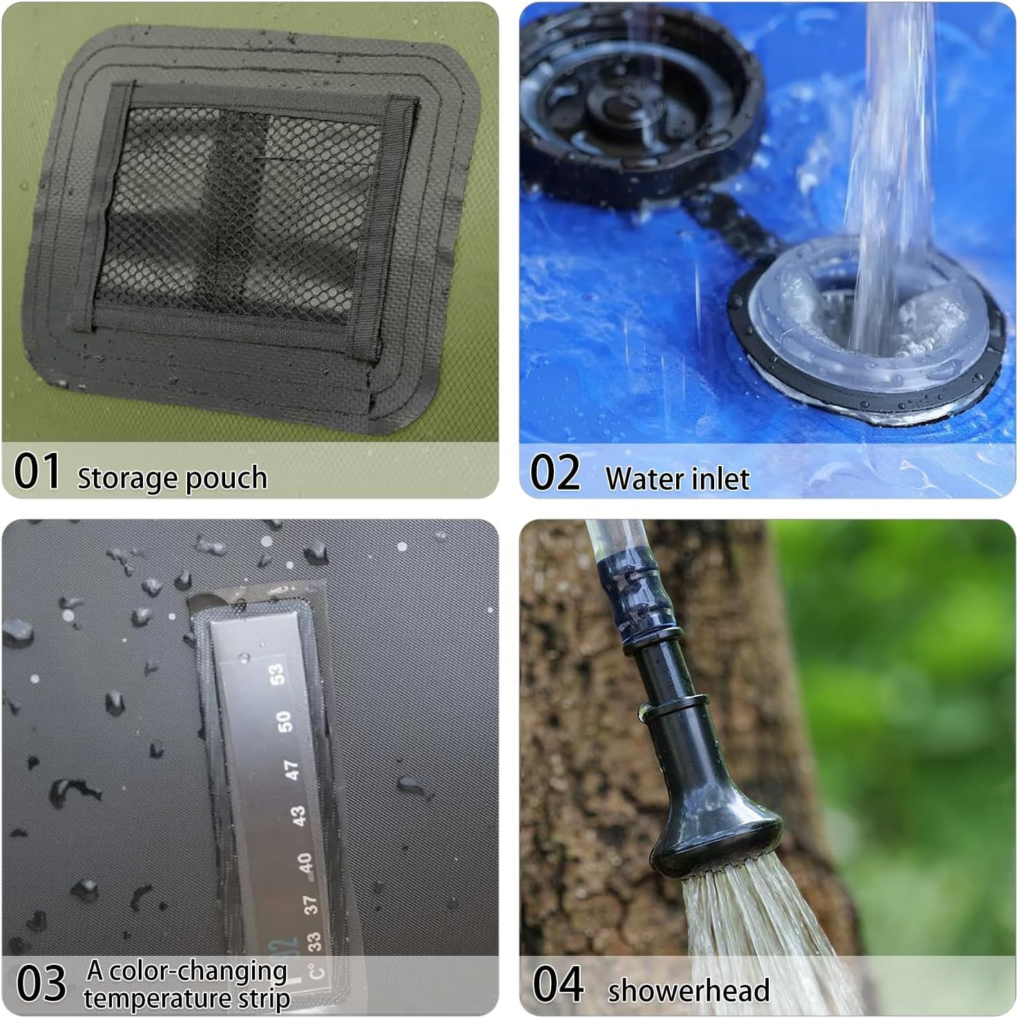 Solar Shower Bag 5 Gal/20L Solar Heating Camping Shower Bag with Shower Head Portable Shower for Beach Swimming, Hiking - Image 4