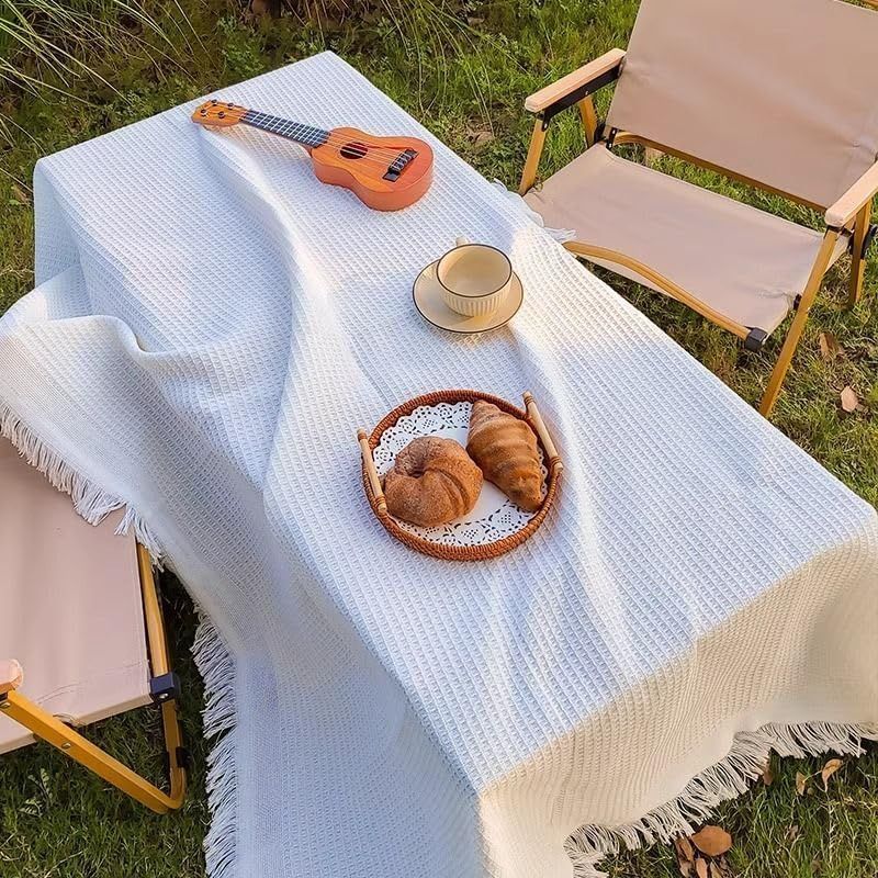 Outdoor Multifunctional Picnic mat, Picnic Blanket, Suitable for Camping, Picnic, Party, Hiking and Outdoor Activities（White | 35.5” × 70.8”） - Image 3