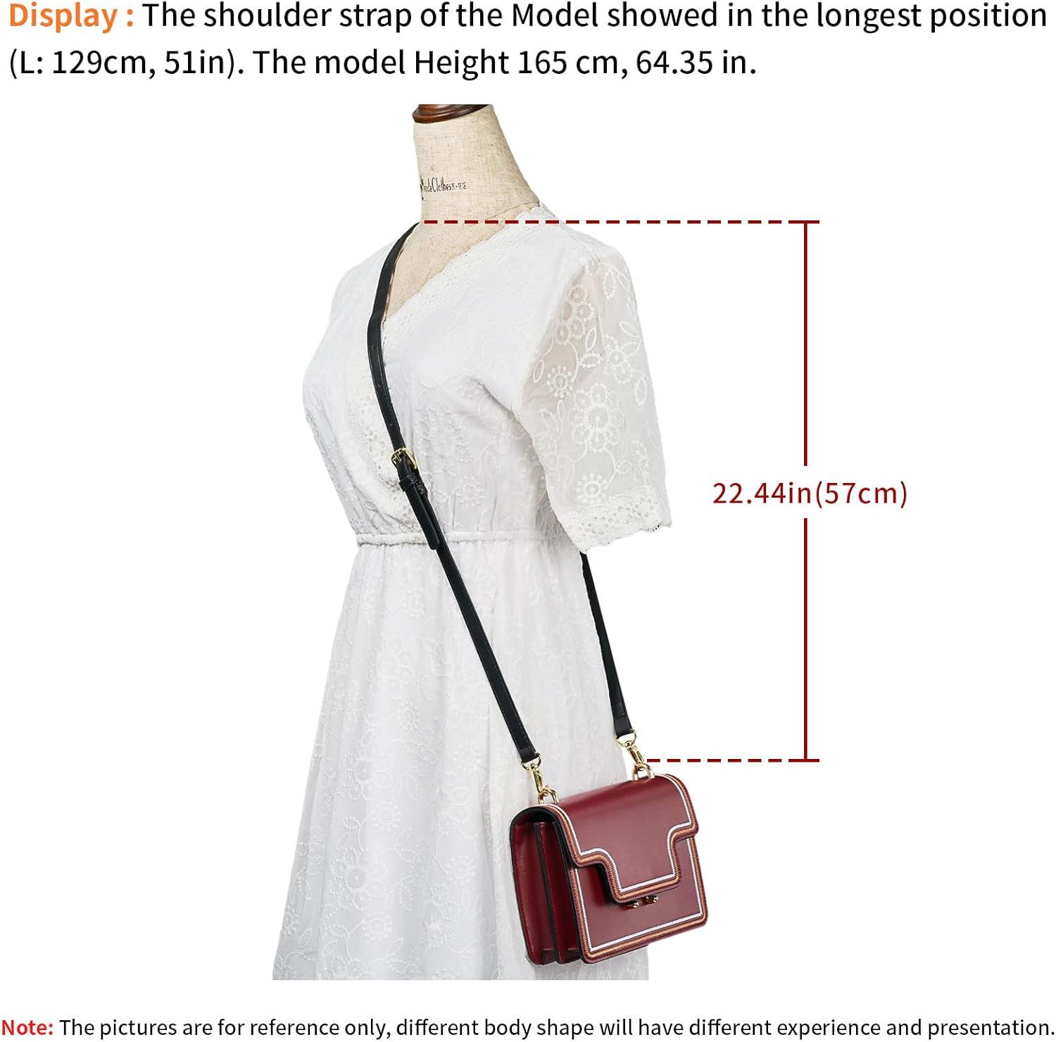 Leather Adjustable Replacement Strap Shoulder Bag Cross Body Bag Purse Handbag For Women, 43-51 Inch - Image 4